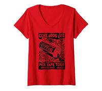 Mujer Coca-Cola Mix Tape Tour Refresh & Remix Retro Poster Camiseta Cuello V