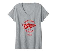 Mujer Coca-Cola Thirst Knows Flag ATL. Ga No Season Classic Logo Camiseta Cuello V