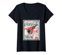 Mujer Coca-Cola You Can't Beat The Feeling World Tour Retro Poster Camiseta Cuello V