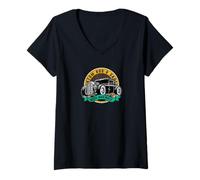 Mujer Coche clásico de Carreras Retro Hot Rod Camiseta Cuello V