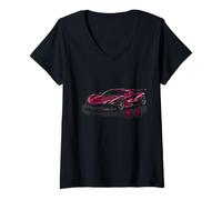 Mujer Coche exótico de Carreras Rosa, Turbo Race Kids Boys Mens Camiseta Cuello V