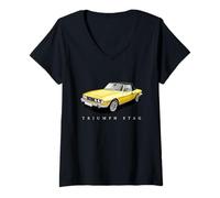 Mujer Coches Deportivos clásicos británicos - Amarillo Triumph Stag Camiseta Cuello V