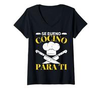 Mujer Cocinero, Se Bueno Cocino Para Ti Camiseta Cuello V