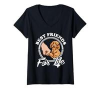 Mujer Cockapoo divertido Cockapoo con diseño para amantes de los perros «Best Friends» Camiseta Cuello V