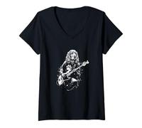 Mujer Cocker Spaniel Bass Music Guitar Player Dog Lover Camiseta Cuello V