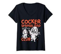Mujer Cocker Spaniel Dad Club Dog Dad Hombre Día del Padre Camiseta Cuello V