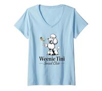 Mujer Cocktails & Poodles Social Club Poodle Design para Mujer Camiseta Cuello V