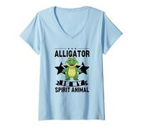 Mujer Cocodrilo es mi espíritu, Dibujos Animados Kawaii, Divertidos caimanes Camiseta Cuello V