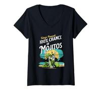 Mujer Cóctel Mojito Dicho Divertido, Pronóstico de Hoy Camiseta Cuello V