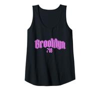 Mujer Código de área de Brooklyn 718 Old School NYC Nueva York Vintage Camiseta sin Mangas