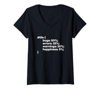 Mujer Código de Vida del Programador Divertido para programadores Coder Camiseta Cuello V