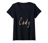 Mujer Cody Wyoming Vintage diseño Elegante Camiseta Cuello V