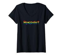 Mujer Coexistir con Respeto Orgullo Gay LGBTQ Rainbow Camiseta Cuello V