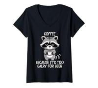 Mujer Coffee Because It's Too Early For Beer Camiseta Cuello V