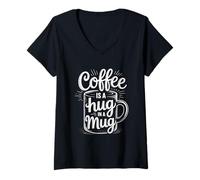 Mujer Coffee Is A Hug In A Mug Camiseta Cuello V
