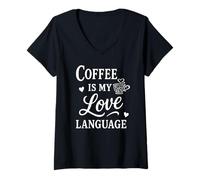 Mujer Coffee Is My Love Language Camiseta Cuello V