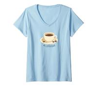 Mujer Coffee Love | Café Arábica Granos Barista Tostado Cafeína Camiseta Cuello V