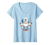 Mujer Coffee Nurse GNOME Graphic For Women For Work and Nurse Life Camiseta Cuello V