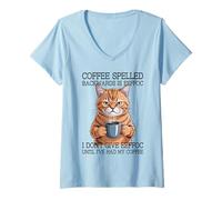Mujer Coffee Spelled Backwards Is Eeffoc Camiseta Cuello V