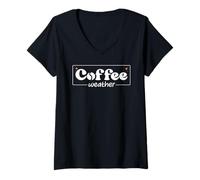 Mujer Coffee Weather Fall Coffee Books Tis The Season Coffee Lover Camiseta Cuello V