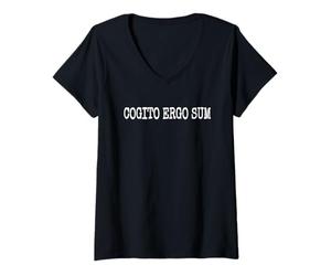 Mujer Cogito Ergo Sum I Think Therefore I Am Rene Descartes Cita Camiseta Cuello V