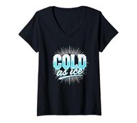 Mujer Cold as Ice Sport Disco, diseño Vintage para Fiestas y Bailes Camiseta Cuello V