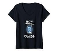 Mujer Cold Plunge Mental Health Reset Ice Bath Alivio del estrés Camiseta Cuello V