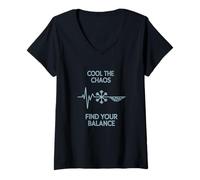 Mujer Cold Plunge Mental Health Reset Ice Bath Alivio del estrés Camiseta Cuello V