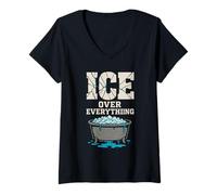 Mujer Cold Plunge Ritual Gift Ice Bath Culture Terapia de Agua Camiseta Cuello V