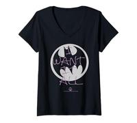 Mujer Colección de Iconos de Fan Clips de Batman DC con la Letra I Want It All Camiseta Cuello V