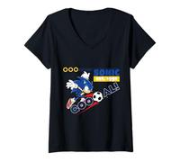 Mujer Colección de la Copa Mundial Sonic The Hedgehog Camiseta Cuello V