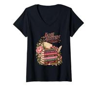 Mujer Colección de Literatura clásica Vintage Regency Reader Camiseta Cuello V