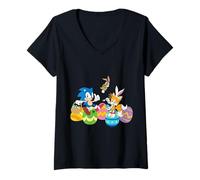 Mujer Colección de Primavera Sonic The Hedgehog Camiseta Cuello V