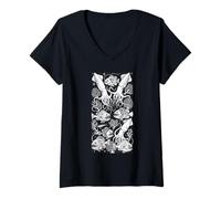 Mujer Colección Deep Sea Life - Pez Calamar Camiseta Cuello V