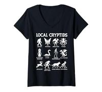 Mujer Colección Local Cryptids Legendary Creature Silhouette Camiseta Cuello V