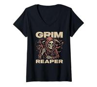 Mujer Coleccionista de Grim Reaper The Angel of Death Soul Matching Camiseta Cuello V