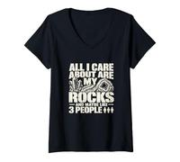 Mujer Coleccionista de Rocas de geología angustiada Todo lo Que me Importa Son mis Camiseta Cuello V