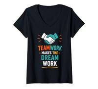 Mujer Collaboration Motivation Teamwork Makes The Dream Work Camiseta Cuello V