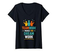Mujer Collaboration Motivation Teamwork Makes The Dream Work Camiseta Cuello V