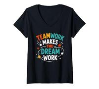 Mujer Collaboration Motivation Teamwork Makes The Dream Work Camiseta Cuello V