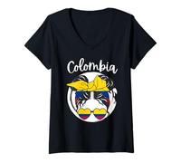 Mujer Colombia, Bandera Colombiana, Colombia Chica, Colombian Women Camiseta Cuello V