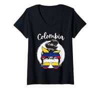 Mujer Colombia, Bandera Colombiana, Colombia Chica, Colombian Women Camiseta Cuello V