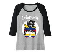 Mujer Colombia, Bandera Colombiana, Colombia Chica, Colombian Women Camiseta Manga Raglan