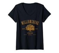 Mujer Colonial Williamsburg Virginia Estilo Vintage Camiseta Cuello V