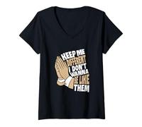 Mujer Color Bronceado Pray To Be Different Tan Graphic Camiseta Cuello V