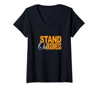 Mujer Color Naranja Stand On Business Orange Graphic Camiseta Cuello V