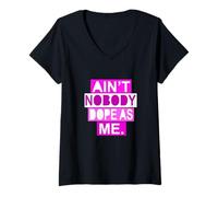 Mujer Color Rosa Nobody Dope As Me Pink Graphic Camiseta Cuello V