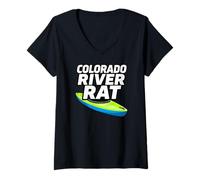 Mujer Colorado River Rat Kayak Whitewater Rafting Camiseta Cuello V