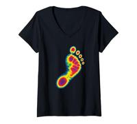 Mujer Colorida Huella Imagen Térmica Pie Arte Streetwear Fiesta Camiseta Cuello V