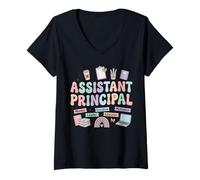 Mujer Colorido Asistente Principal Apreciación Inspirador Camiseta Cuello V